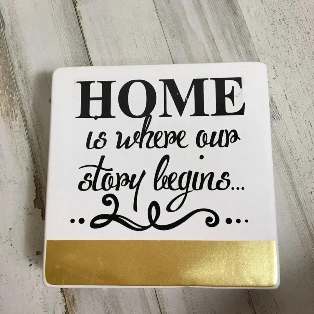 Home Decor Wall Mantle Inspirational Quote Gold